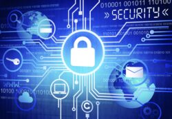 security graphic featuring a padlock in the center